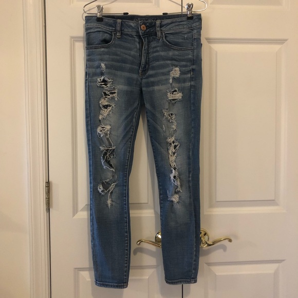 4 for $25 | AE Super Distressed Mid Rise Jegging Ankle Jeans Size 6